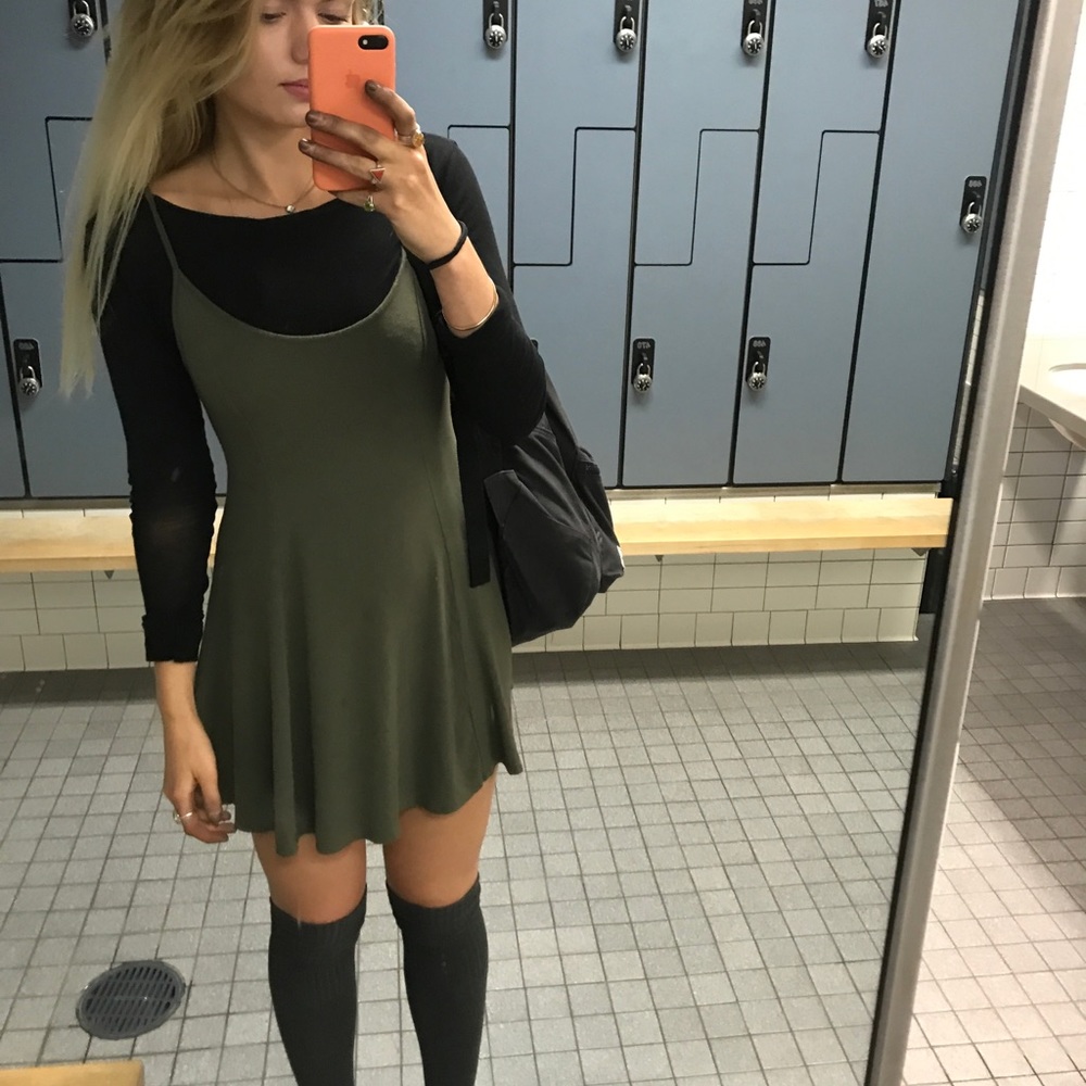 Olive Green Tank Dress